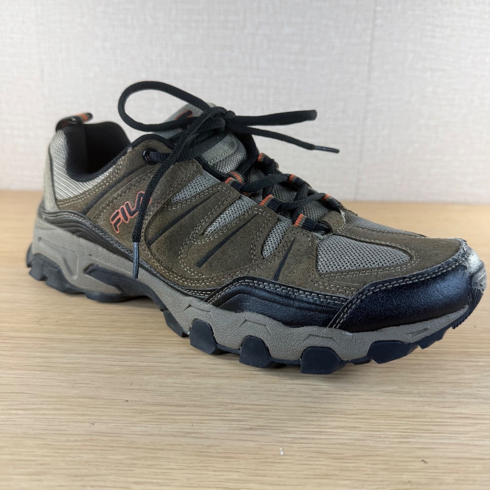 Fila Men's Trail Hiking Shoes Size 10 Brown Black Orange Outdoor Sneakers